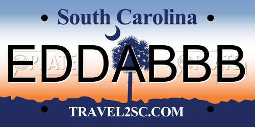 EDDABBB South Carolina License Plate