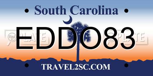 EDDO83 South Carolina License Plate