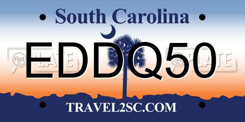 EDDQ50 South Carolina License Plate