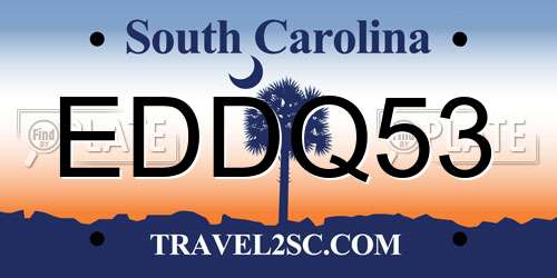 EDDQ53 South Carolina License Plate