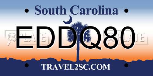 EDDQ80 South Carolina License Plate