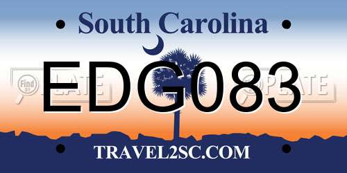 EDG083 South Carolina License Plate