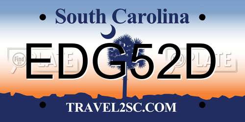 EDG52D South Carolina License Plate