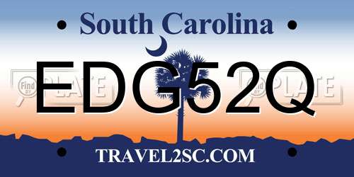 EDG52Q South Carolina License Plate