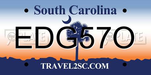 EDG57O South Carolina License Plate