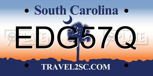 EDG57Q South Carolina License Plate