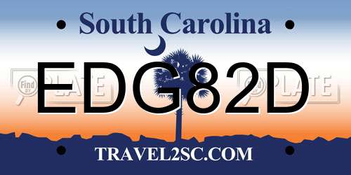 EDG82D South Carolina License Plate