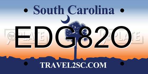 EDG82O South Carolina License Plate