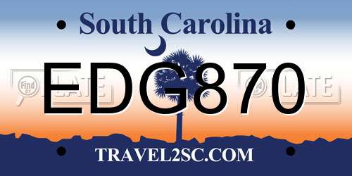 EDG870 South Carolina License Plate