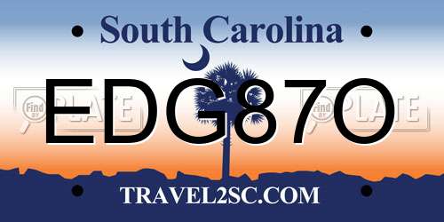 EDG87O South Carolina License Plate