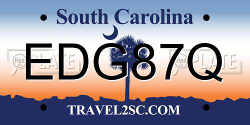 EDG87Q South Carolina License Plate
