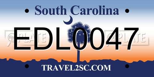 EDL0047 South Carolina License Plate
