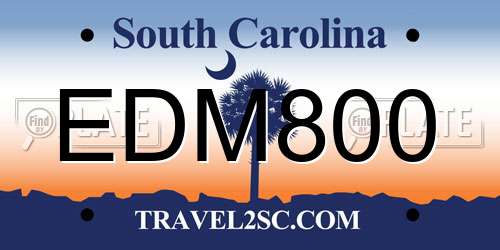 EDM800 South Carolina License Plate