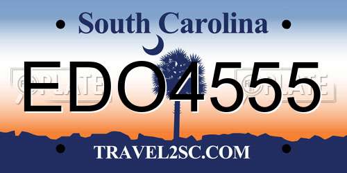 EDO4555 South Carolina License Plate