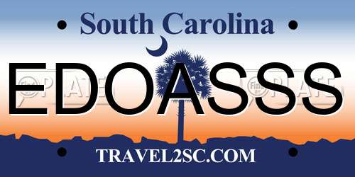 EDOASSS South Carolina License Plate