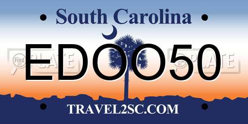 EDOO50 South Carolina License Plate