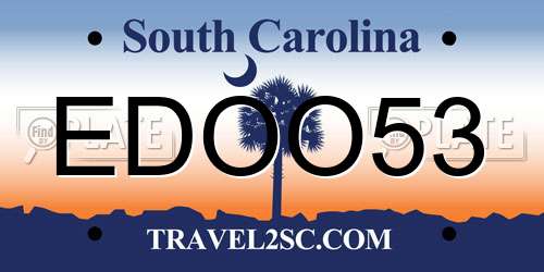 EDOO53 South Carolina License Plate