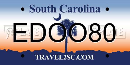 EDOO80 South Carolina License Plate