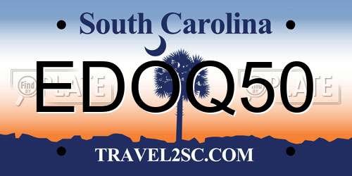 EDOQ50 South Carolina License Plate