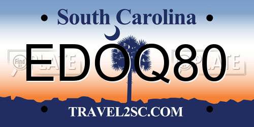 EDOQ80 South Carolina License Plate