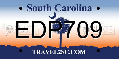 EDP709 South Carolina License Plate
