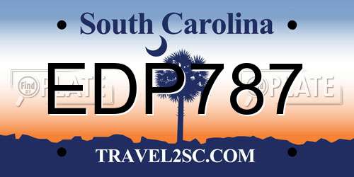 EDP787 South Carolina License Plate