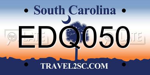 EDQ050 South Carolina License Plate