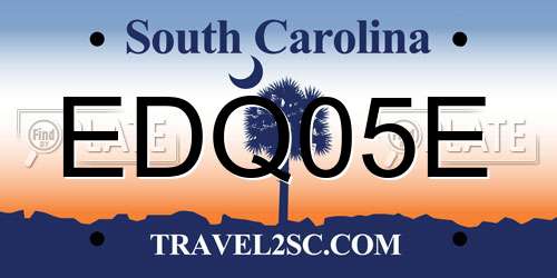 EDQ05E South Carolina License Plate