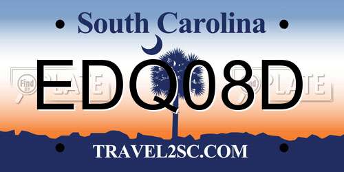 EDQ08D South Carolina License Plate