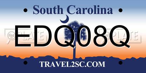 EDQ08Q South Carolina License Plate