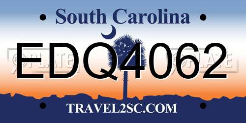 EDQ4062 South Carolina License Plate