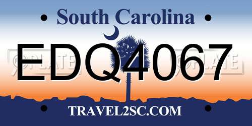 EDQ4067 South Carolina License Plate