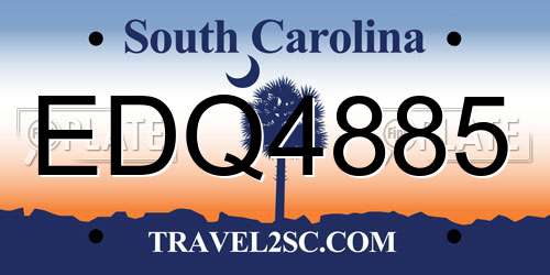 EDQ4885 South Carolina License Plate