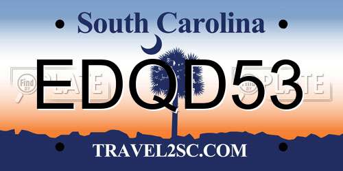 EDQD53 South Carolina License Plate