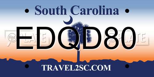 EDQD80 South Carolina License Plate