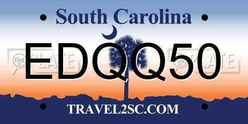 EDQQ50 South Carolina License Plate