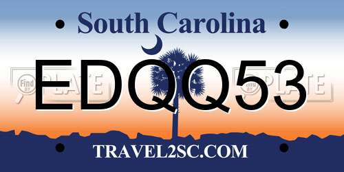 EDQQ53 South Carolina License Plate