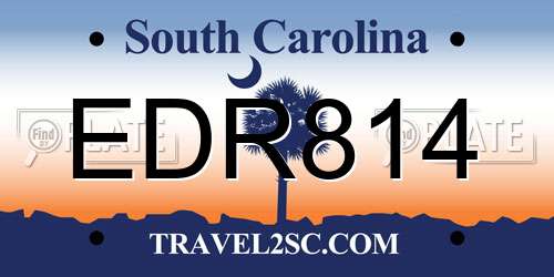 EDR814 South Carolina License Plate