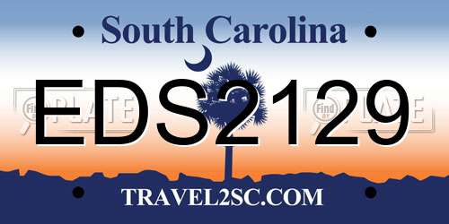 EDS2129 South Carolina License Plate