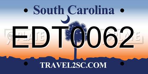 EDT0062 South Carolina License Plate