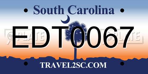 EDT0067 South Carolina License Plate