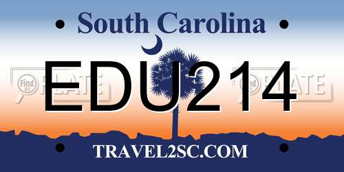 EDU214 South Carolina License Plate