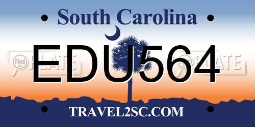 EDU564 South Carolina License Plate