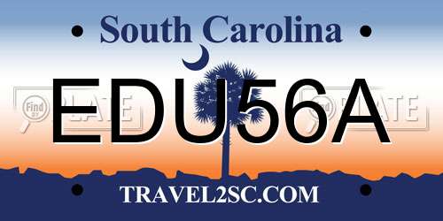 EDU56A South Carolina License Plate