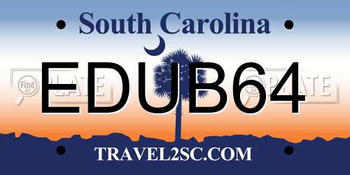 EDUB64 South Carolina License Plate