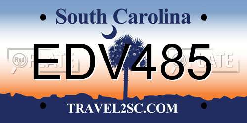 EDV485 South Carolina License Plate
