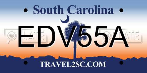 EDV55A South Carolina License Plate