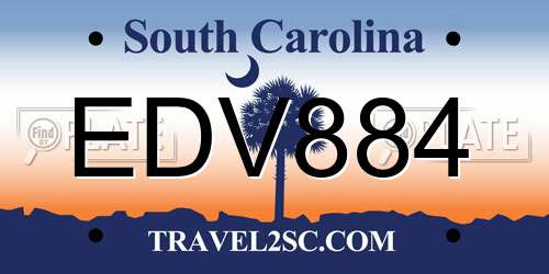 EDV884 South Carolina License Plate