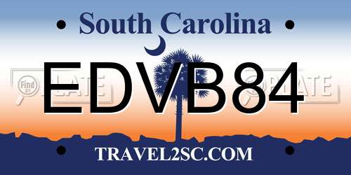 EDVB84 South Carolina License Plate