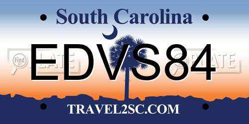 EDVS84 South Carolina License Plate